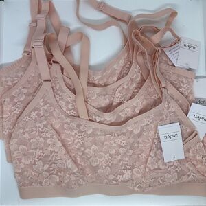 Auden Set of 4 Pink Lace Lightly Lined Scoop Neck Bralette